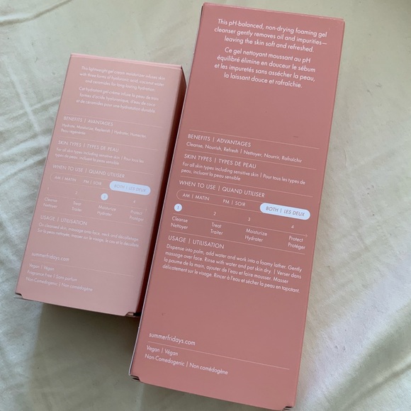 Summer Fridays Pink Bundle new with box gel cleanser & gel cream moisturizer - Picture 3 of 5